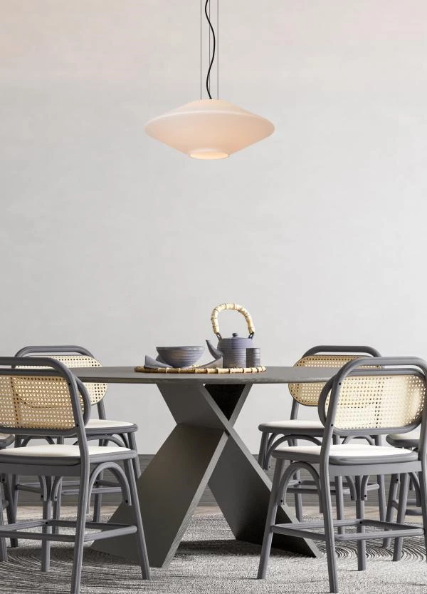 Lucide TREVOR - Pendant light - Ø 50 cm - 1xE27 - Opal - atmosphere 1